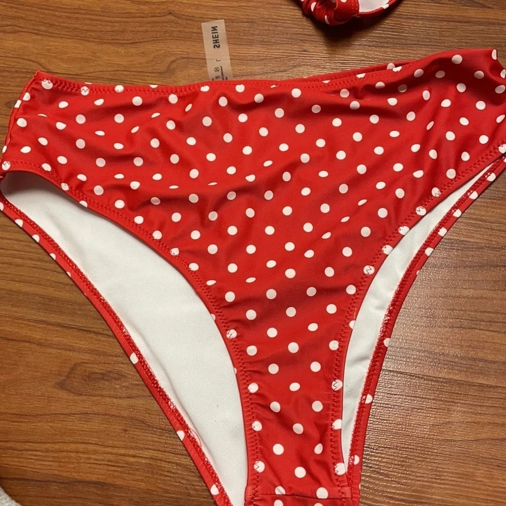 Shein red poka dot bikini, size large - Picture 7 of 8